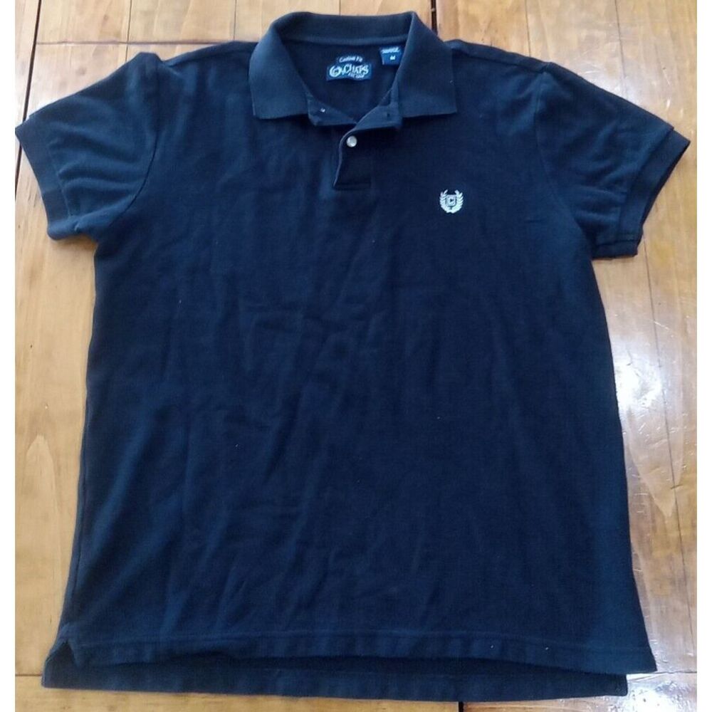 Chaps Mens Sho͏r͏t Sleeve Polo Black Size Medium 100% Cotton